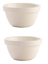 2 x Mason Cash Original Off White Pudding Basin Baking Food Bowl 14cm 650ml