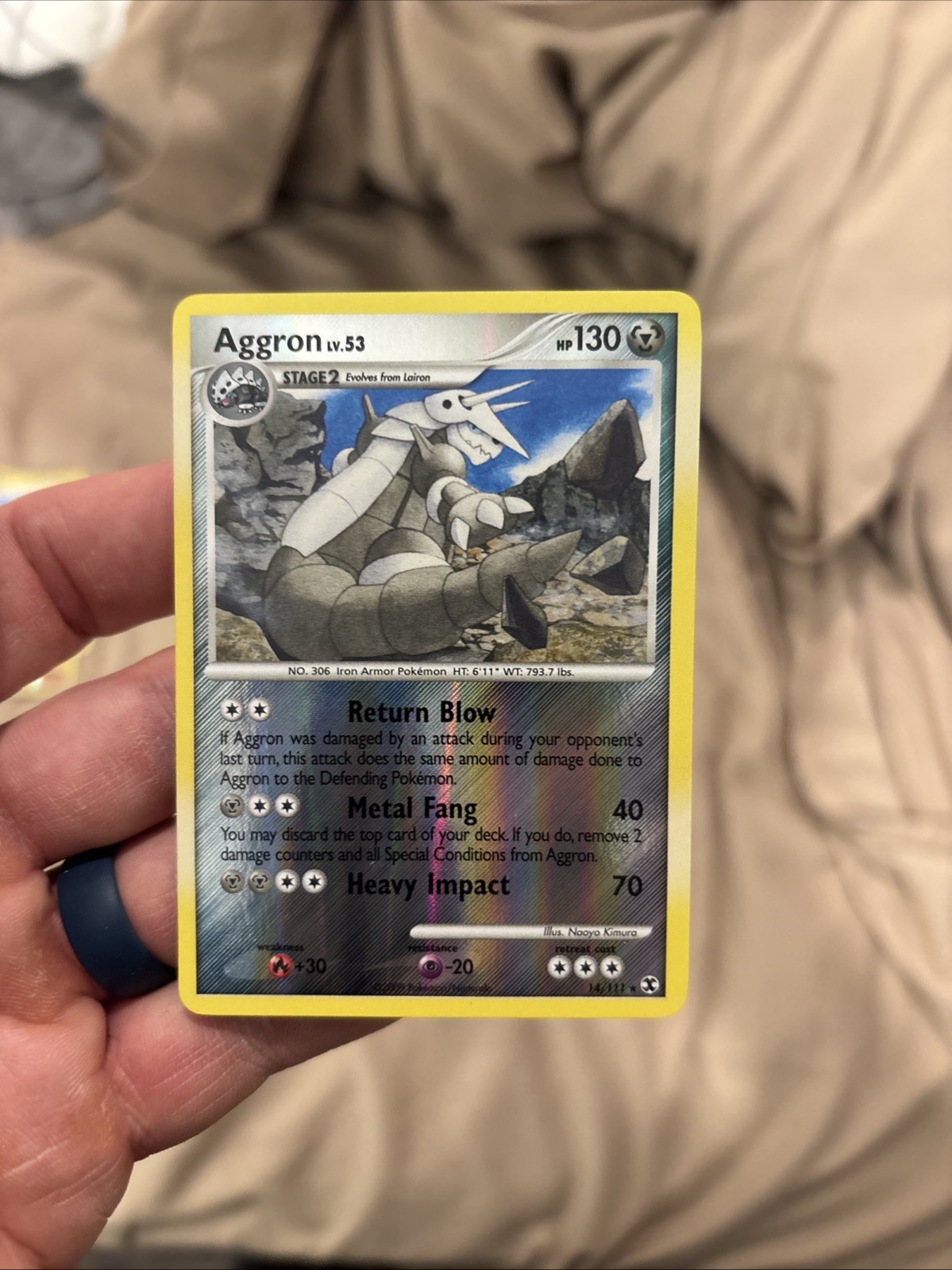 Aggron 14/111 Rising Rivals Reverse Holo