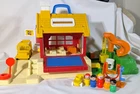 Vintage Fisher Price Little People School House Playground Bus 80s Toys #2550