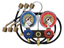 Mastercool 93524-TP - R600a, R290 & R134a 2-Way Aluminum Manifold Gauge Set with