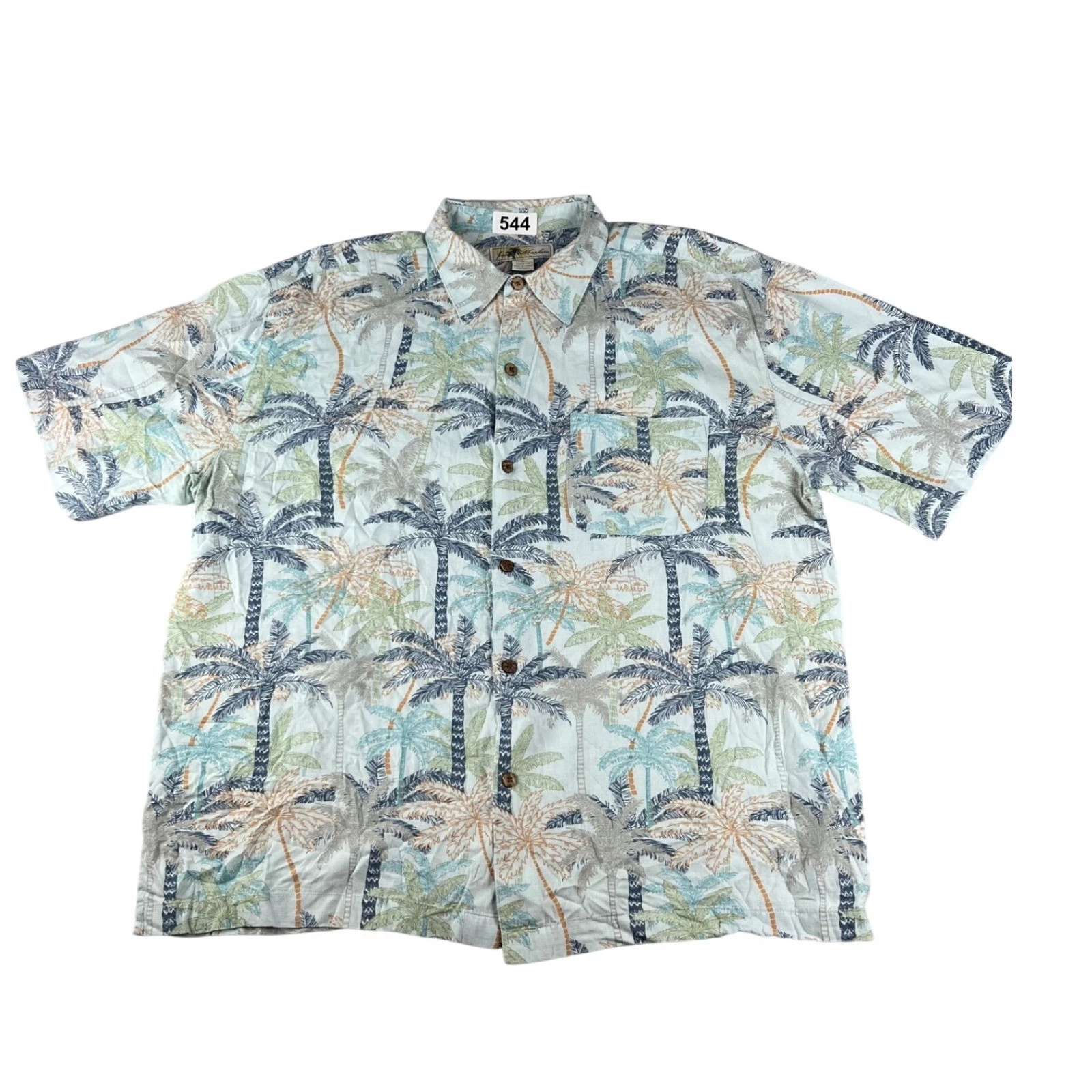 Joe Marlin XL Mens Palm Tree Hawaiian Shirt Tropical Unwind Button Up
