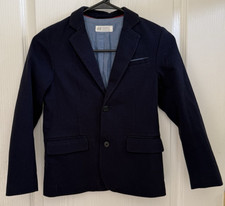 H M Boys Blazer Jacket Youth Size 8-9Y 2 Button Sport Coat Formal Dark Blue