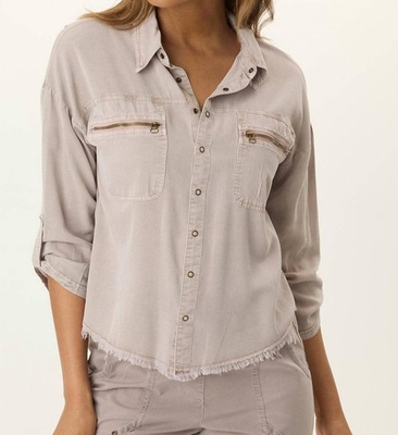 #ad #ad Xcvi Knapp Button Up Top Fox Glove Pigment $61.00