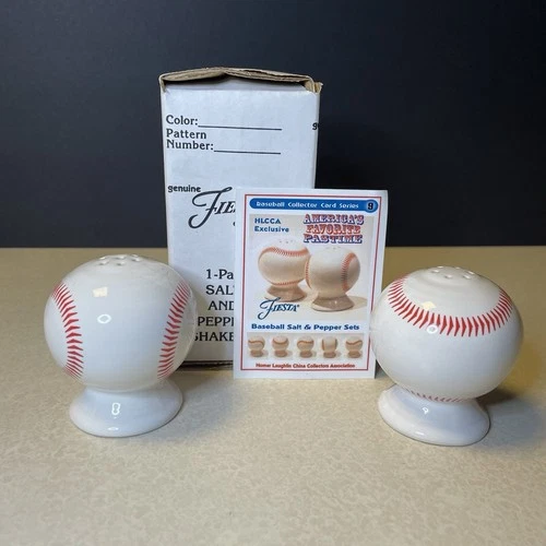 Fiesta Baseball Salt and Pepper Shakers HLCCA 2003 Exclusive Homer Laughlin