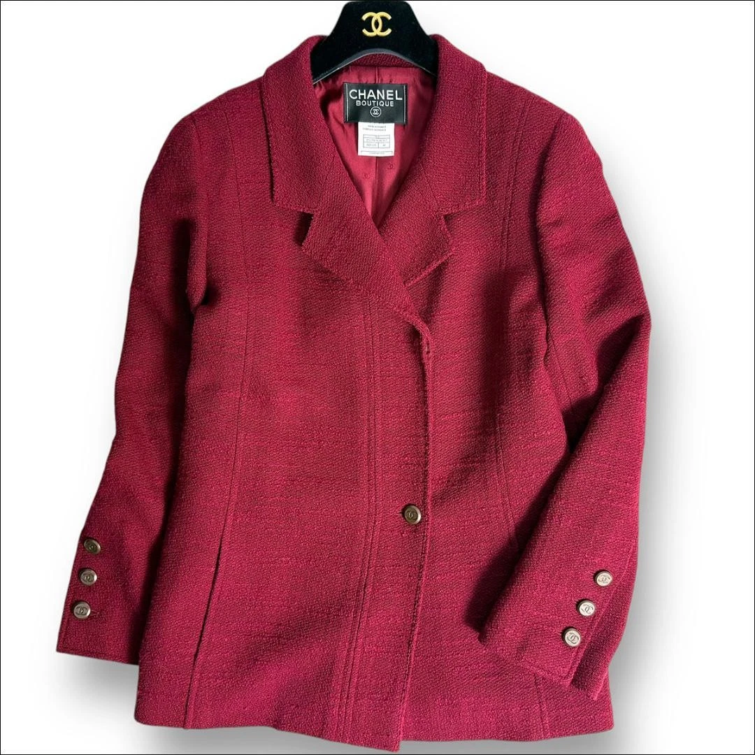 Cappotto corto in tweed J6100 Chanel 98A Coco Mark lama con bottoni 40