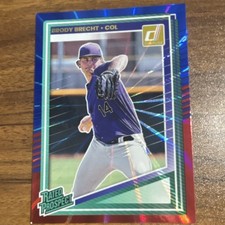 Panini Donruss 2025 Rated Prospect Red & Blue Laser Brody Brecht Rockies #105