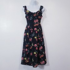 Forever 21 Women size XS Multicolored Floral Print Ruffle Dress