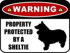 Warning Property Protected by a Sheltie SILHOUETTE Laminated Dog Sign