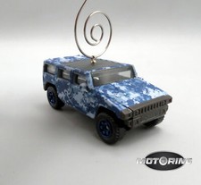 Hummer H2 Blue Camo SUV Concept Car Rare Christmas Tree Ornament Diecast