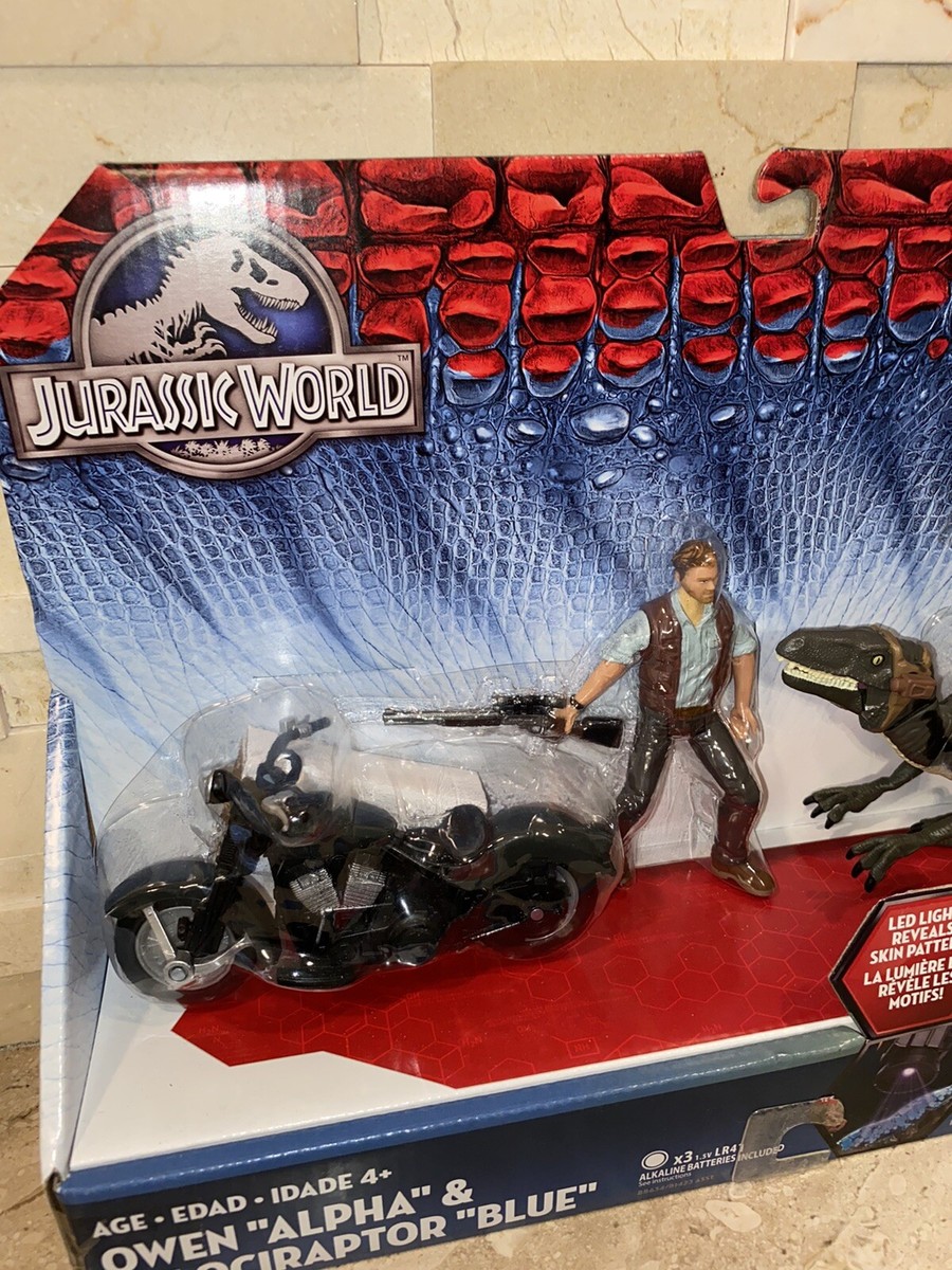 JURASSIC WORLD OWEN ALPHA & VELOCIRAPTOR BLUE DINO HYBRID