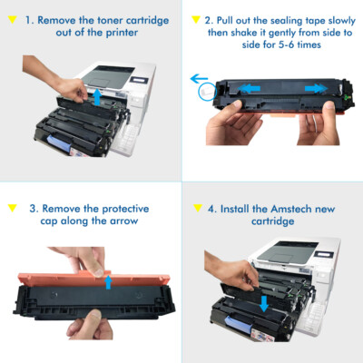 TRUE IMAGE 201X 201A Cartouche de Toner Compatible pour HP 201X Toner 201A CF400X CF400A Color LaserJet Pro MFP M277dw M252dw M277n M277 M274n M252n