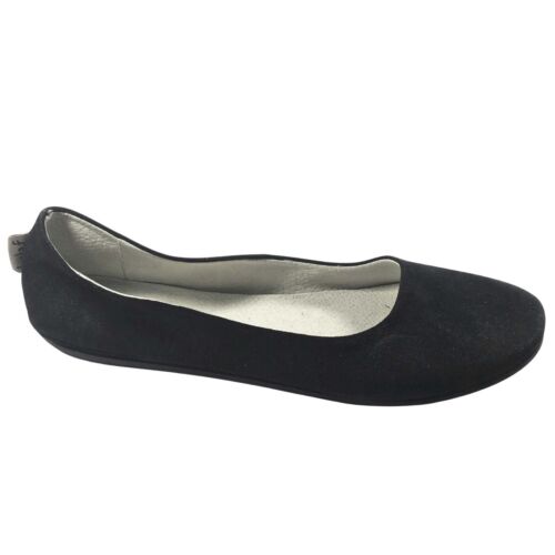 Französische Sohle FS/NY Ballerinas Damen Größe 12 schwarz Wildleder Komfort gepolsterte Slipper - Bild 2 von 7
