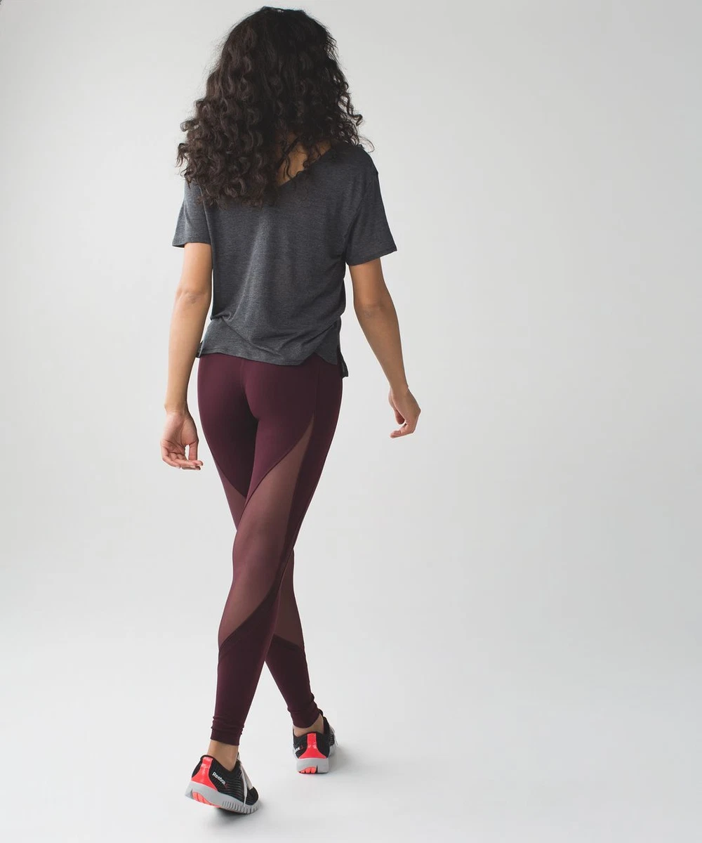 Lululemon Wunder Under Pant (Hi-Rise) Full-On Luon Shine On - Bordeaux  Drama 10