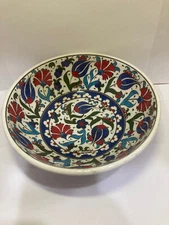 Handcrafted Multi-colored Floral Ceramic Bowl