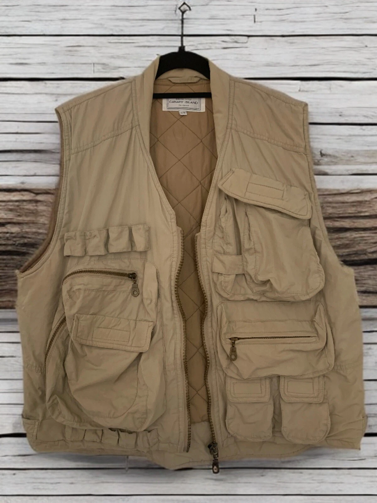 Canary Island Multi Use Vest Beige Stream Fishing Field Men’s