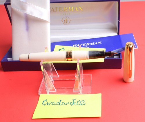 Waterman Charleston FP, Ivory Edition, GT, Gold M Nib, Box, Used, RARE - Picture 8 of 14