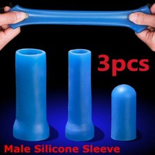 3pcs Male Silicone Penis Extender Stretcher Max Enhancer Enlarger Sleeve