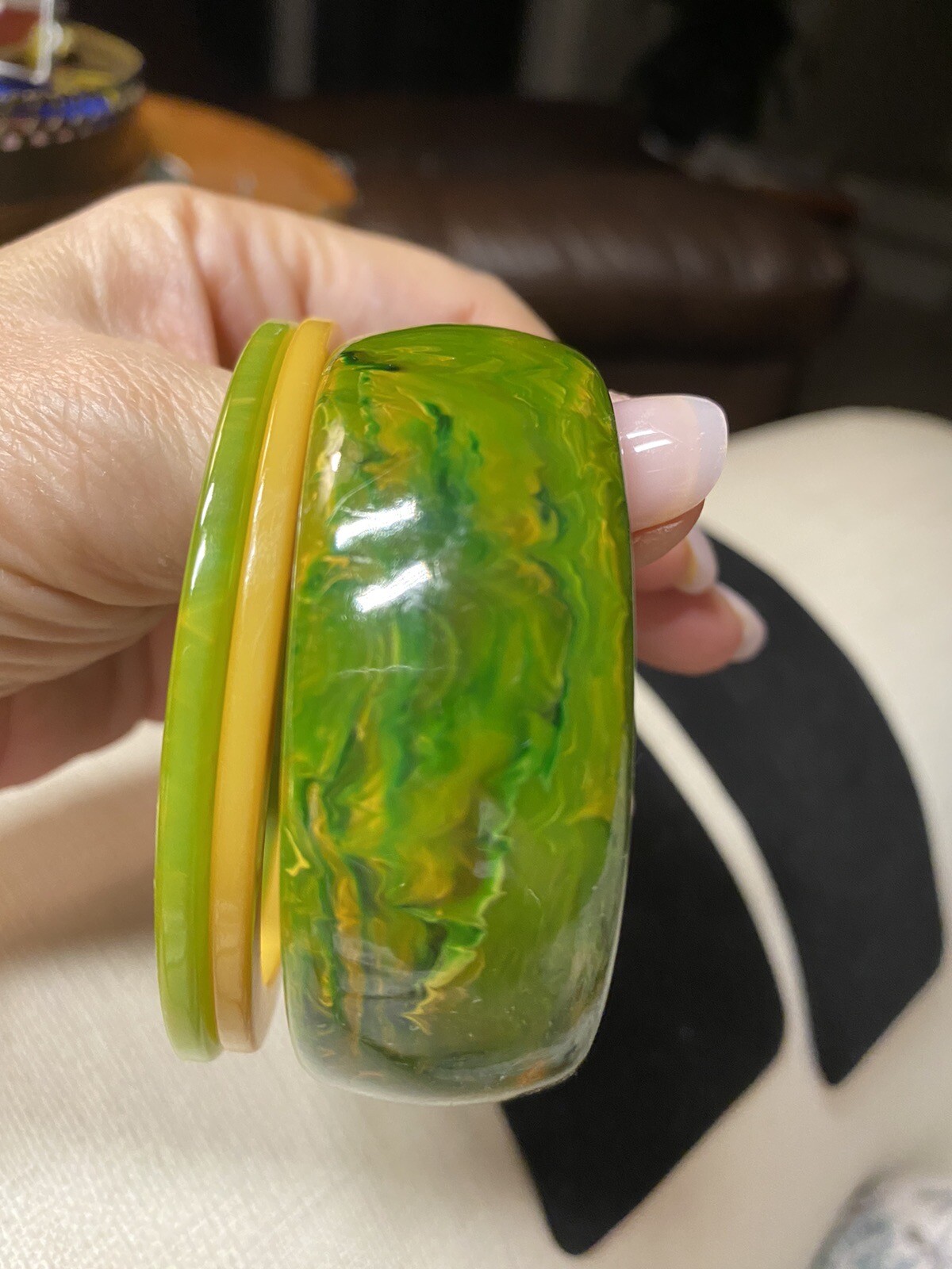 3 Authentic Vintage Bakelite Bangles Stack Retro … - image 10