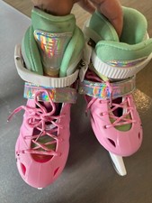 Pink adjustable Girl Ice Skates Kid Small Child 10.5 - 13 Pink Ice Skating Shoes