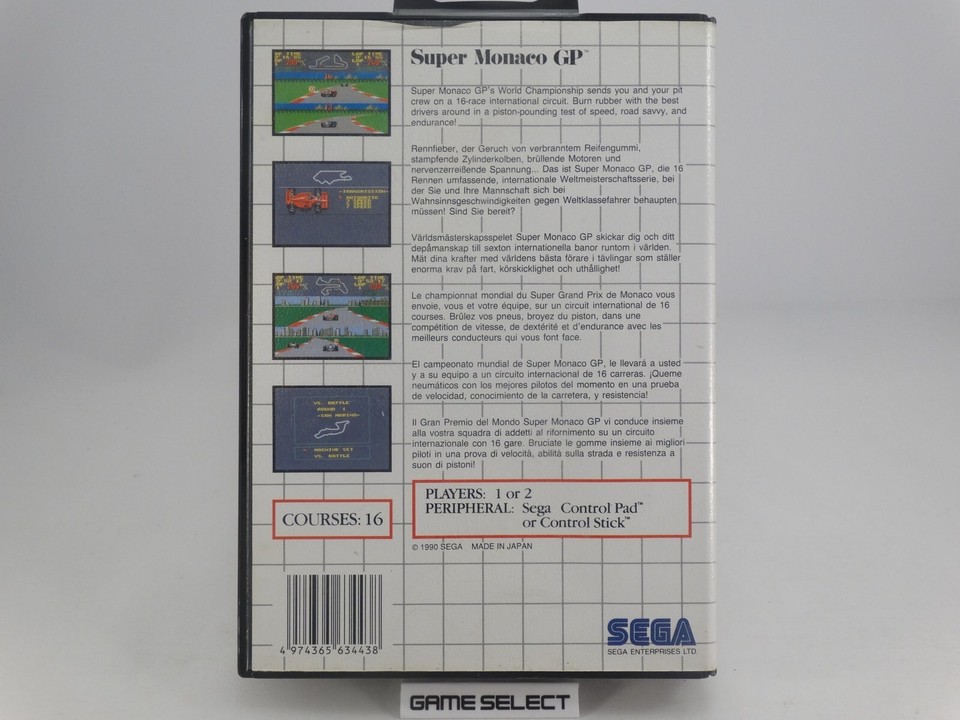 Super Monaco Gp I 1 sega master system 8 Bit pal Eu Eur - - Original ...