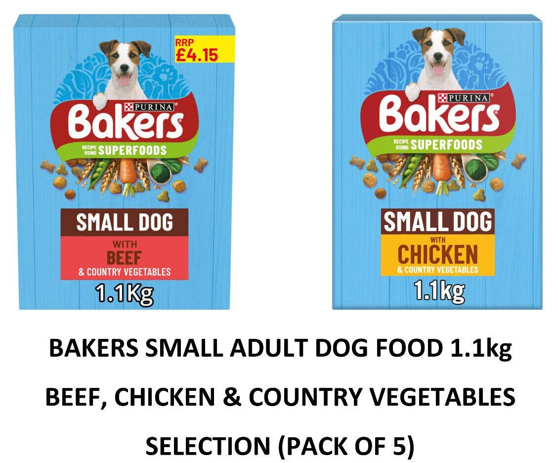 BAKERS Tasty Beef, Chicken & Vegies Selec 1.1kg Small Adult Dog Food (PACK OF 5)