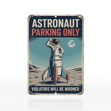 Outer Space Room Wall Decor For Kids Astronaut Decorations Metal Tin Sign