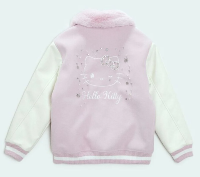 HeLLO KiTTY x FoReVeR 21 Pink Faux Leather Varsity Bomber Jacket