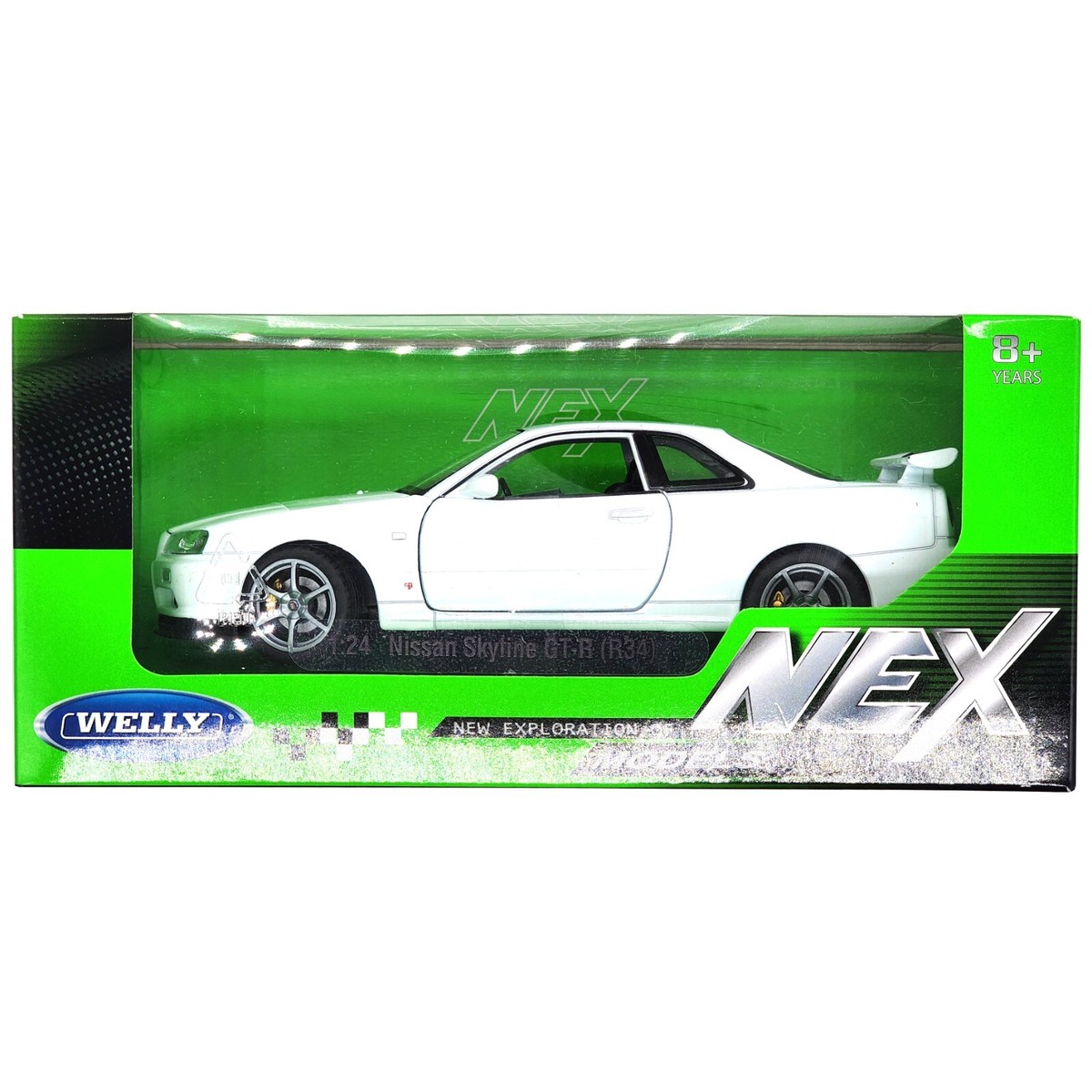White Nissan Skyline GT-R R34 Kids Metal Diecast Model Toy Car
