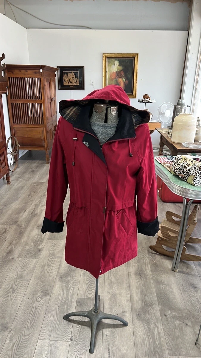 Liz Claiborne Red Winter Coat Jacket Womans Size S Button Front