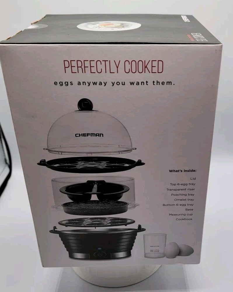 Egg Cooker Double Decker Electric. Cooks Eggs Several Ways Chefman. New Unopened