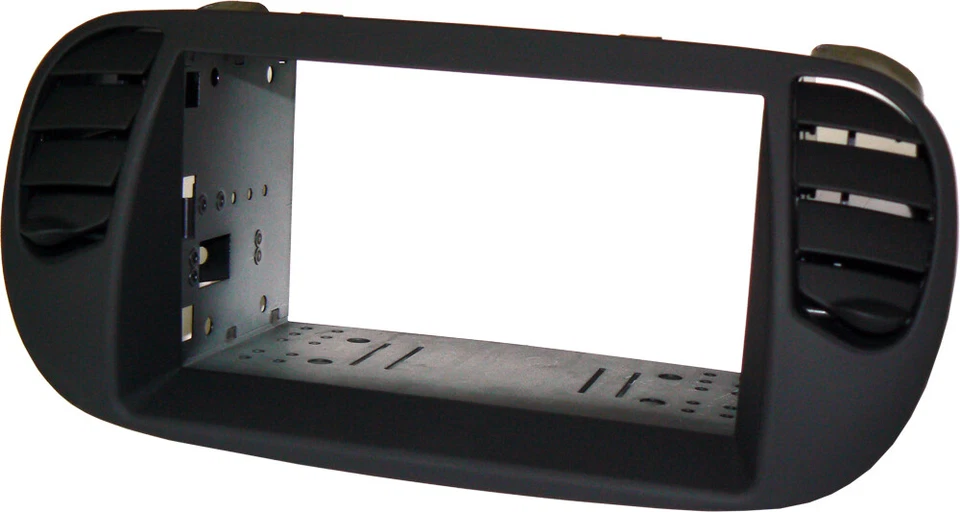 Panneau car Radio 2 din Fiat Nouvelle 500 Prises Air Adaptateur Noir Mat - Photo 3/3