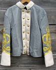 civil war confederate reenactor shell jacket with 4 row braids 42