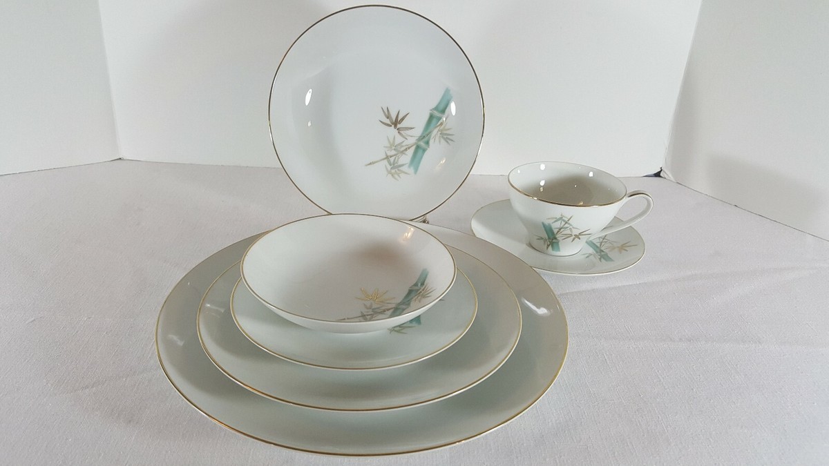 Noritake Vintage Oriental Bamboo Pattern #6341 Porcelain China Set