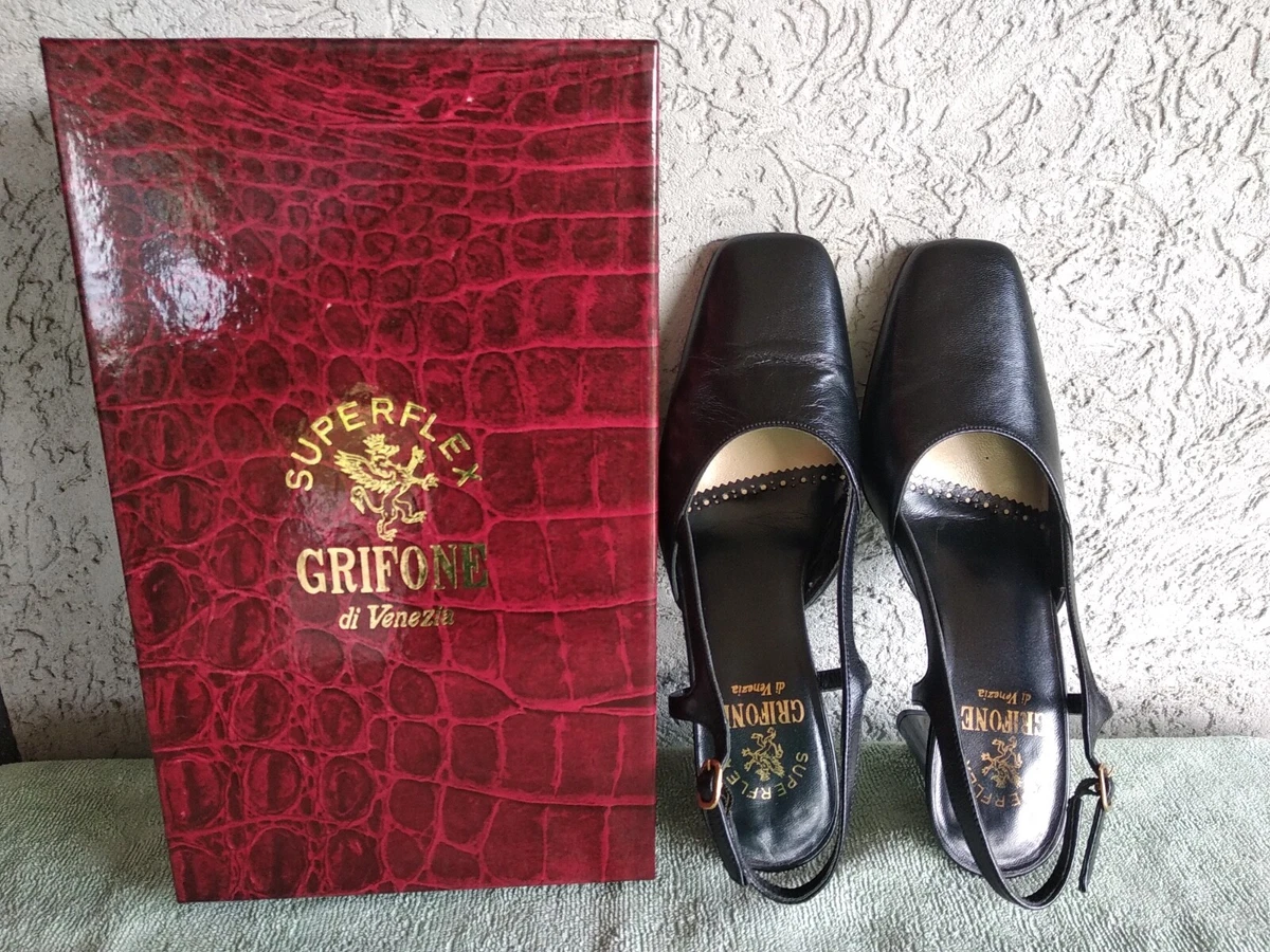 SANDALI NERI TIPO CHANEL DI GRIFONE VENEZIA MAI USATI VINTAGE NUMERO 35