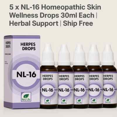   5 x NL-16 Homeopathic Skin Wellness Drops 30ml Each | Herbal Support  
