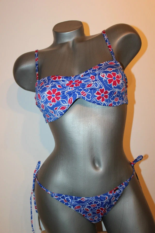 Triumph Bikini "4 Your Style 14 sd CTOWPD + Tanga" Gr. 80 D + 40 blau geblümt - Bild 1 von 1