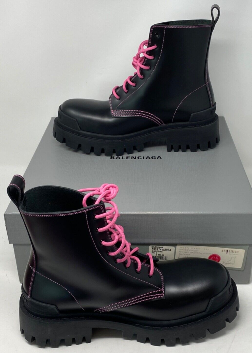 $950 Balenciaga Strike Boot Bootie Combat Hiking Black $950 Balenciaga Strike Boot Bootie Combat Hiking Black