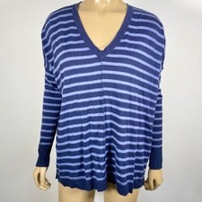 Ann Taylor LOFT Women  s Size Small Dolman Sleeve Striped Sweater 100 Cotton