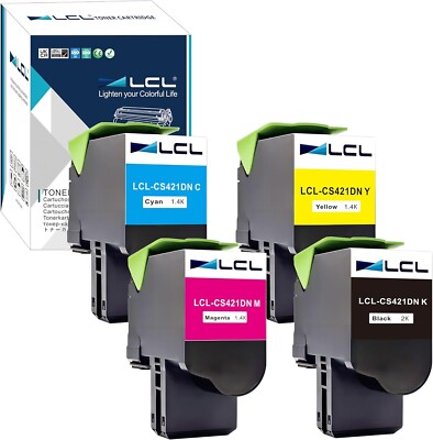 78C10 CS421 4-Pack High-Yield Toner Cartridges - Vibrant & Reliable Prints - NEW