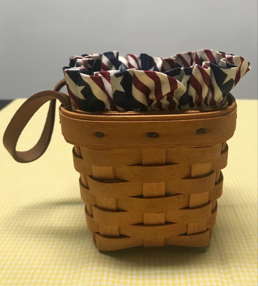 NOS LONGABERGER WALL HANGING BASKET 3.5"X3.5" STAR SPANGLED STRIPES - NEW !! - Image 2 of 4