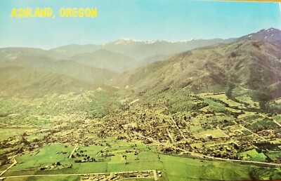  Ashland Oregon Aerial Home of the Shakespearean Festival 1960s Vintage Postcard