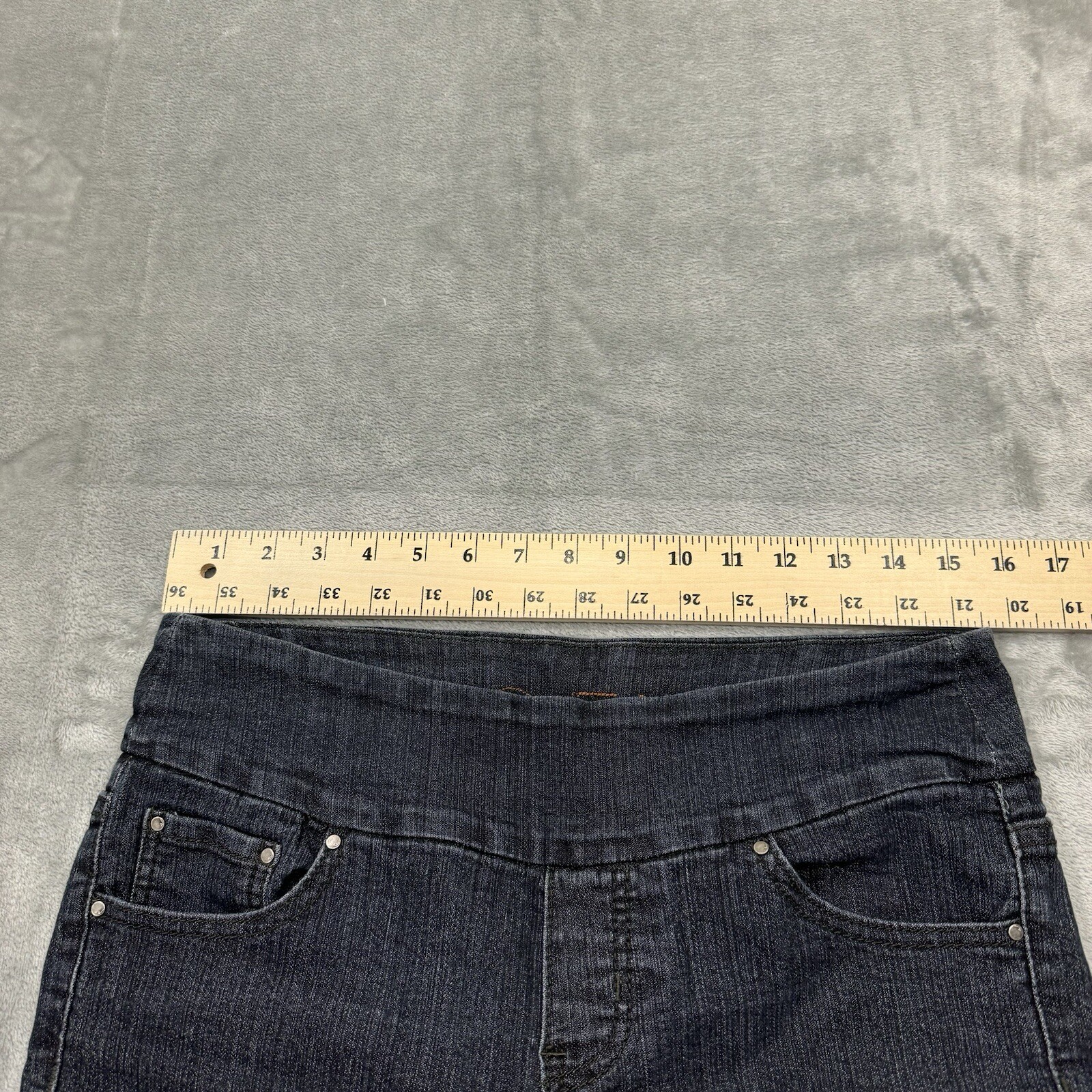 Jag Jeans Womens 10 Petite Blue High Rise Straight Stretch Dark Wash Pull On