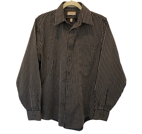 Van Heusen Shirt Men S Size 15 5 34 35 Fitted Long Sleeve Button Down Striped Ebay