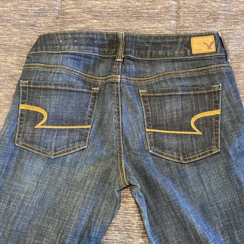American Eagle Damen Jeans Künstler kurz Stretch Denim Hose Unterteil blau Größe 8 - Bild 3 von 6