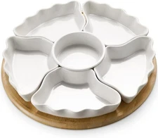 DOWAN 360° Rotatable Serving Tray and Platters, 12 Inch Divided Serving Bowls