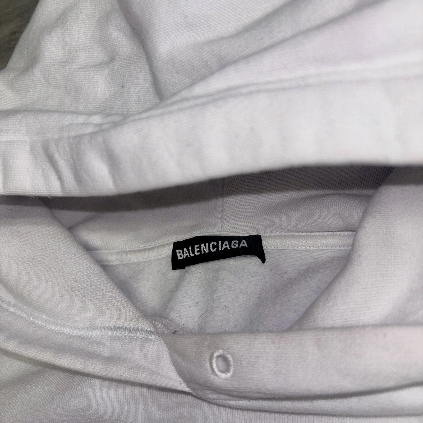 XS Felpa con cappuccio Balenciaga Bandiera Parigi in cotone uomo bianca