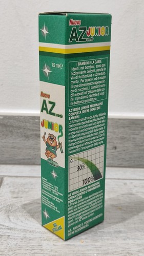 DENTIFRICIO AZ VERDE JUNIOR GEL STELLARE 75 ML TUBETTO VINTAGE ANNI 80 - Foto 2 di 2