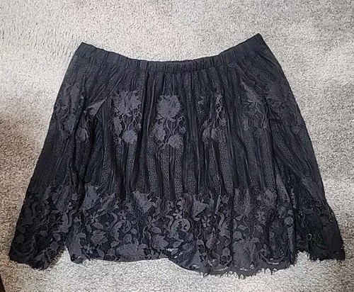 Arizona Lacey off the Shoulder Silky Lace Black XL - Picture 2 of 9