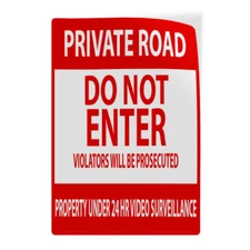 Vertical Vinyl Stickers Private Road Do Not Enter Sign Traffic Safety Sign Label