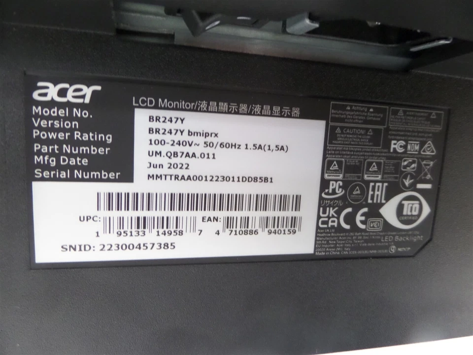 Acer Vero BR247Y 23.8in FullHD IPS LCD Monitor - Image 4 of 4